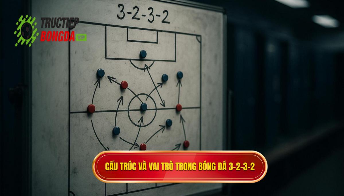 Cấu trúc cốt lõi và vai trò vị trí trong Chiến thuật bóng đá 3-2-3-2